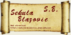 Sekula Blažović vizit kartica